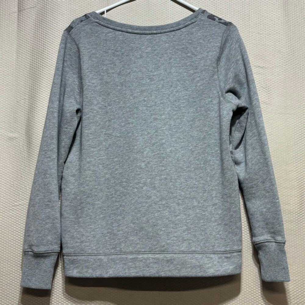Banana Republic M Gray Floral Animal Print Sweatshirt Crewneck Zip Sides - Picture 10 of 10
